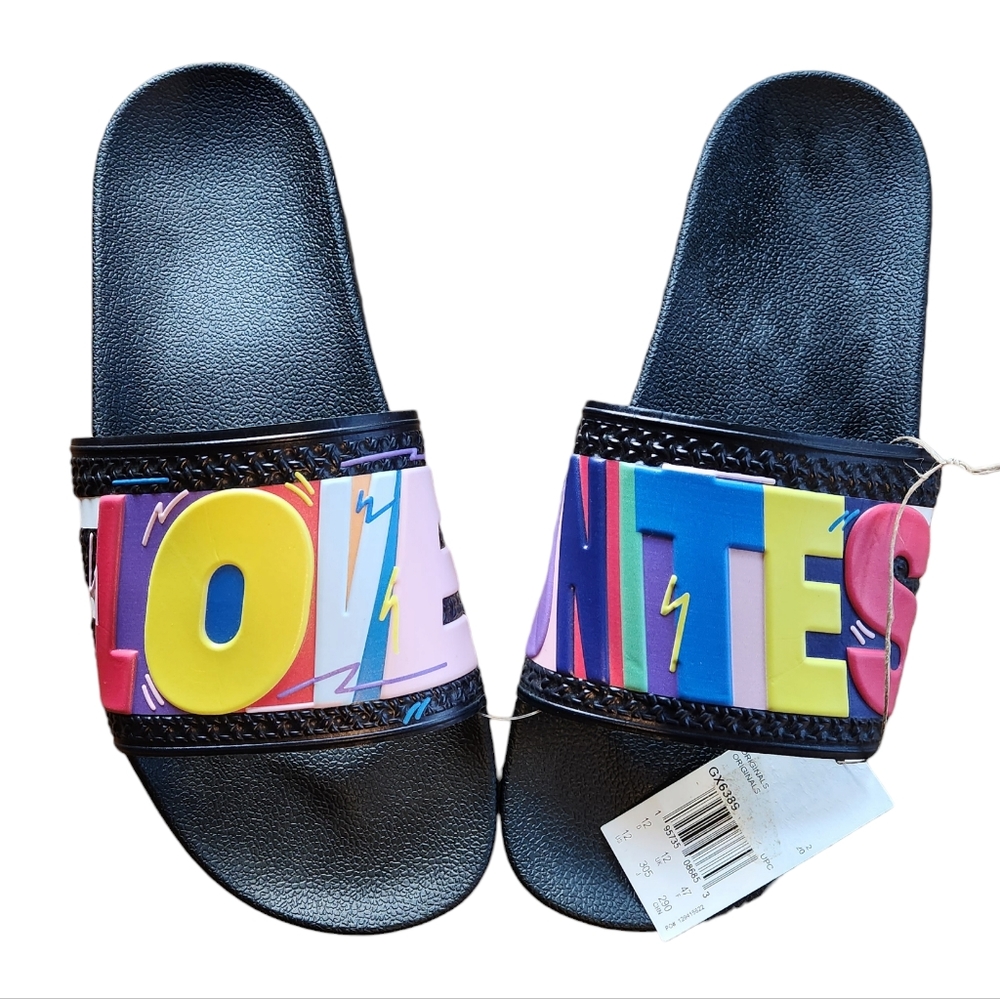 Adidas Originals Men's Adilette Slide Sandal, Pride size 12